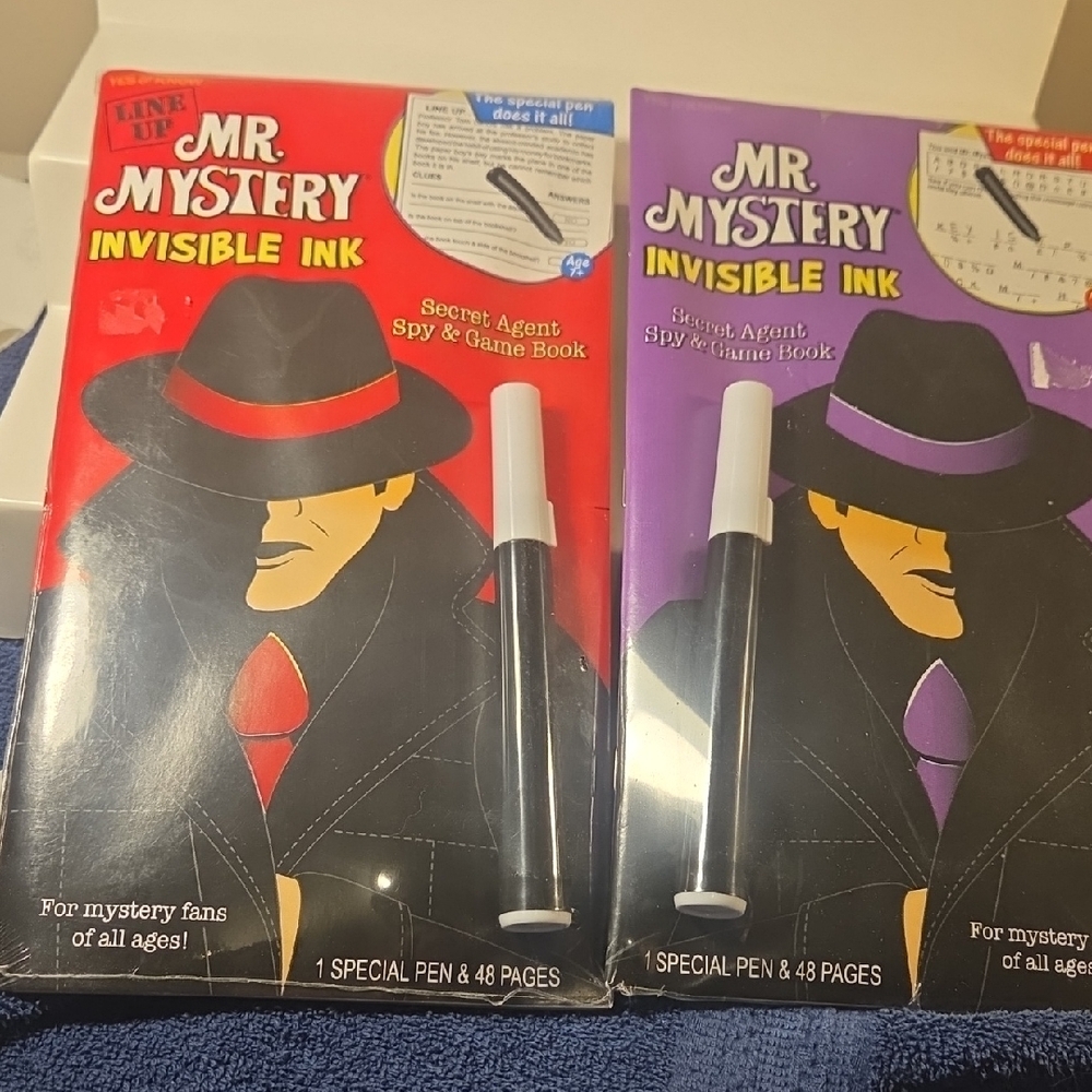 Invisible Ink Spy & Game Book Set - Red and Purple